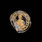 Gold Glass Medallion Fragment (Peloris) Roman Empire, probably Rome, 4th century A.D. Colorless glass with gold leaf; gold sandwich Diam. 6.2 cm Collection of The Corning Museum of Glass, Corning, NY (54.1.180)