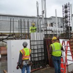 Styrofoam is placed in the wall to create a void where ducts are not required.