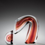 Harvey Littleton, Red/Amber Sliced Descending Form, 1984 (collection of The Corning Museum of Glass, 2007.4.168, gift of the Ben W. Heineman Sr. Family)