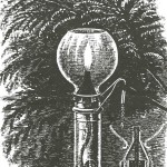 A tiny kerosene lamp that was another option for lighting your tree. (From pg. 16 of The golden glow of Christmas past, v. 16, no. 1, Feb. 1995)