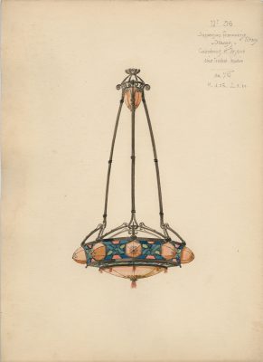 Watercolor design for a lighting fixture (CMGL 138909)