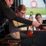 Blowing glass on the deck of the Celebrity Eclipse