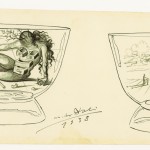 Drawing of Vase with Nude, Salvador Dali, Collection of the Rakow Research Library.