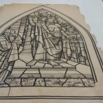 The conserved cartoon of the Eastman Memorial Window designed for Park Church in Elmira, NY.