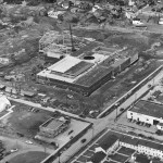 Construction of Steuben Glass factory in 1951.