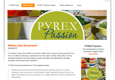 What's New? at Pyrex Passion