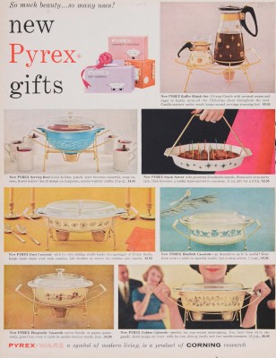 “New Pyrex gifts.” Advertisement from Corning Glass Works, published in unknown periodical, sometime in 1959. CMGL 141182.