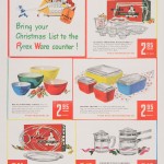 “Bring your Christmas list to the Pyrex ware counter!” Advertisement from Corning Glass Works, published in Saturday Evening Post, December 1948. CMGL 140903.