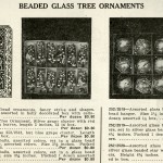 Black and white advertisement showing a variety of ornaments.