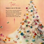 Booklet cover has a large white Christmas tree covered in colorful glass ornaments.