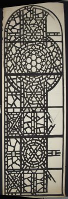 Paper stained glass window cartoon drawings for the Temple Emanu-El, New York City clerestory. Their stabilization was completed in the summer of 2016 at the Rakow Research Library.