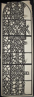 Paper stained glass window cartoon drawings for the Temple Emanu-El, New York City clerestory. Their stabilization was completed in the summer of 2016 at the Rakow Research Library.