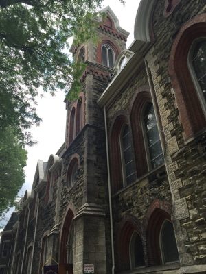 Exterior of Park Church, Elmira, NY.