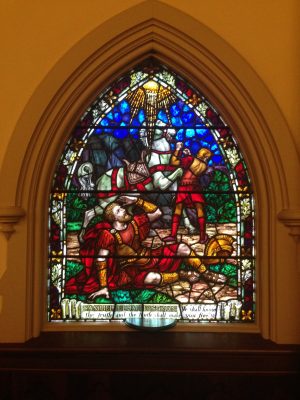 Whitefriars stained glass window in Park Church, Elmira, NY.