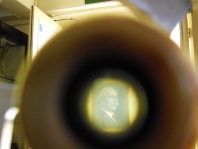 Mr. Whipple, seen through the first telescope he collected