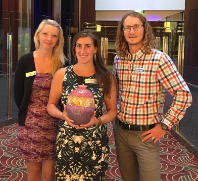 Brianna, Taryn, and Michael with the finished cup.