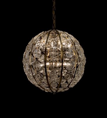 "Crystal Sphere" Chandelier (2012.3.25): Made by the Orrefors company between 1963-1967, this object was difficult to clean in part because of its large size (it’s maximum diameter is 61 cm or just over 2 feet) and its shape.