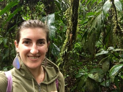 Taryn Bertolino in the rainforest.