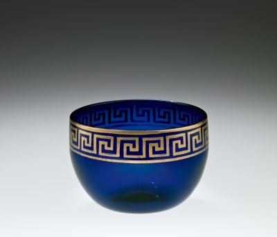 Deep blue gilded bowl, about 1790-1799, Isaac Jacobs, Bristol, England, 58.2.1.