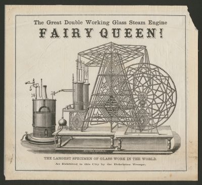 Advertisement for glass steam engine