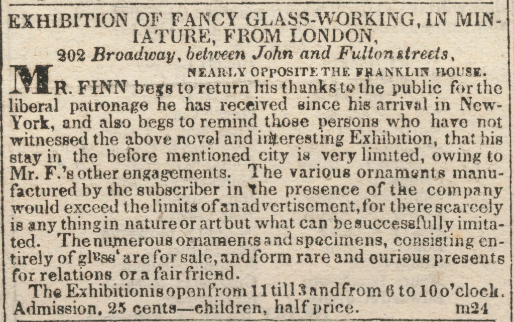 Advertisement for New York exhibition