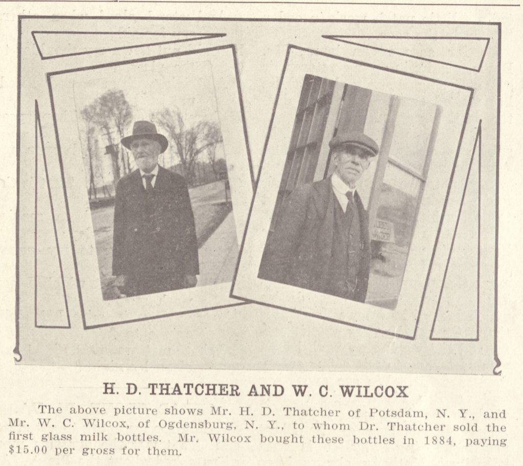 Photographs of Dr. Thatcher and his first customer, W.C. Wilcox