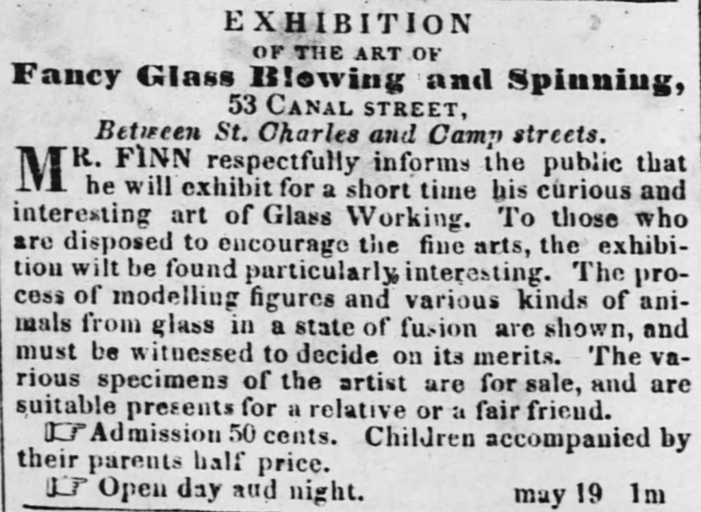 Advertisement for New Orleans exhibition