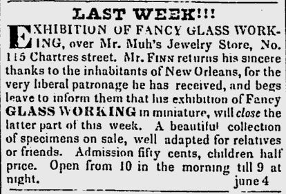 Advertisement for New Orleans exhibition