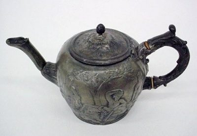 Teapot with Portland Vase Scene, England, about 1870-1880