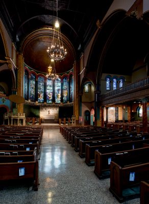 Interior of St. Michael’s Episcopal Church, New York, New York, 1895.