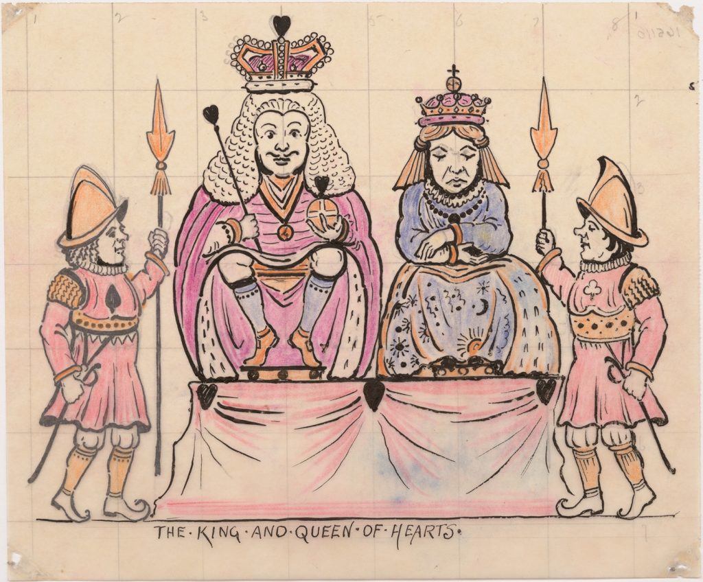 After treatment photograph of The King and Queen of Hearts drawing