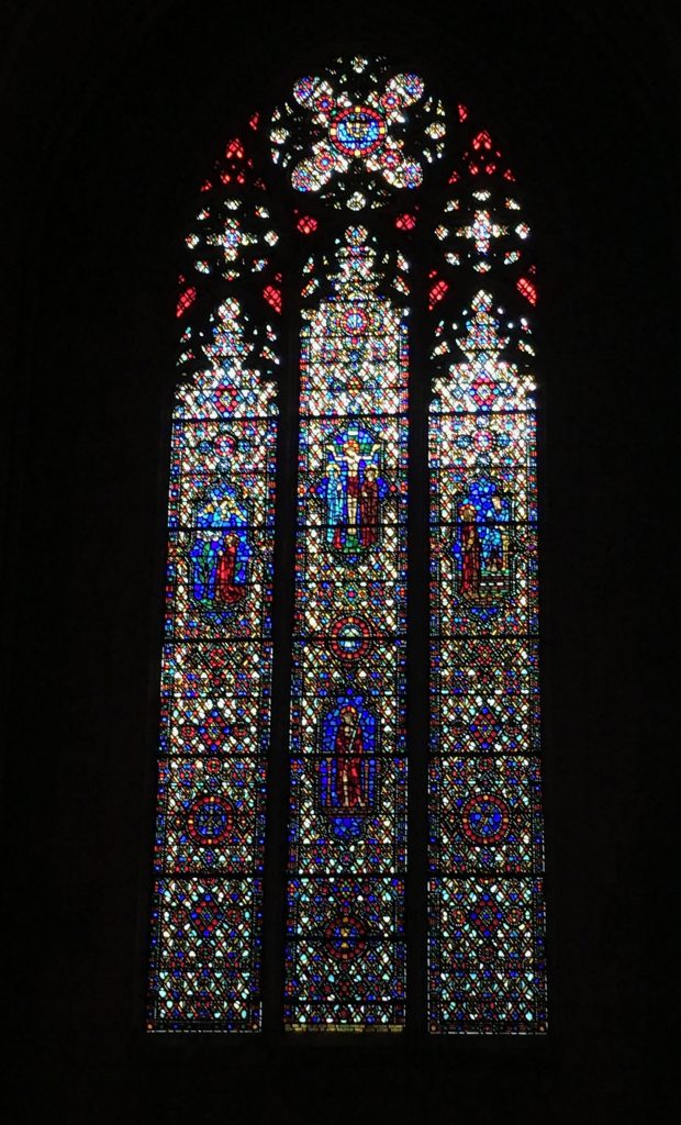 A few of the windows from the Church of the Heavenly Rest. Here you can see that the windows become lighter as they progress around the nave.