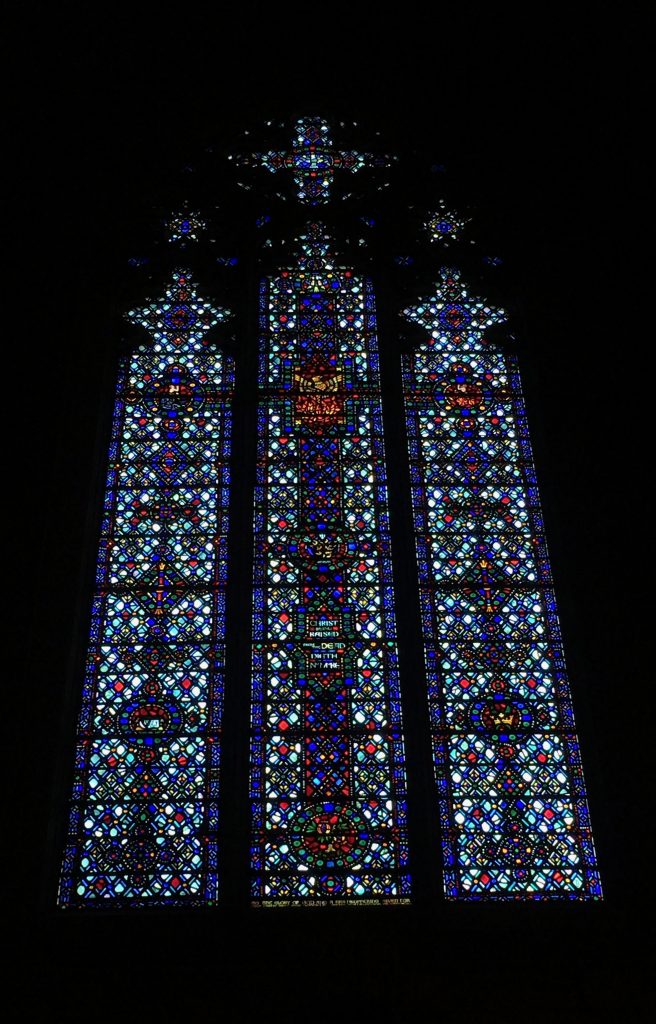 A few of the windows from the Church of the Heavenly Rest. Here you can see that the windows become lighter as they progress around the nave.