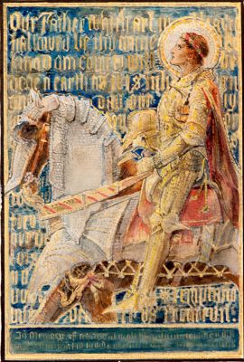 Sketch for mosaic panel, The Prayer of the Christian Soldier, about 1896.