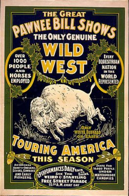 Poster advertising Pawnee Bill's Wild West show (1903).