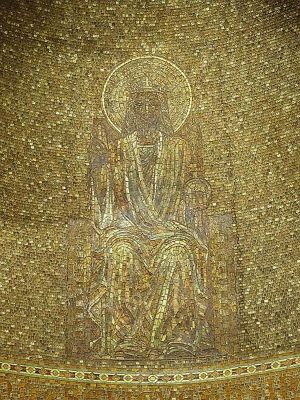 Detail, chancel mosaic depicting Christ enthroned, 1907