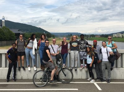 (L-R) Trevelli Jones, Risa Recio (mentor), Ja Mia Johnson, Kat Skinner (mentor), Ross Delano (instructor), Josh Laabs (mentor), Jessi Moore (instructor), Nikki Baldwin, Julian Brundidge, Ivy Velez, Jalen Pittman, Alex Krueger (mentor), Jessica Hogan (mentor)